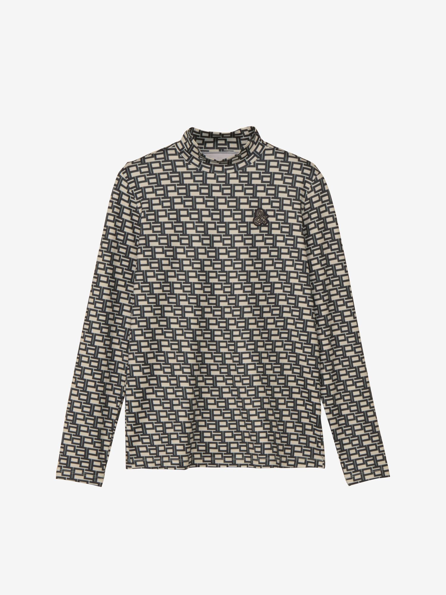 公式】フラッフィープリンテッドモックネック長袖シャツ