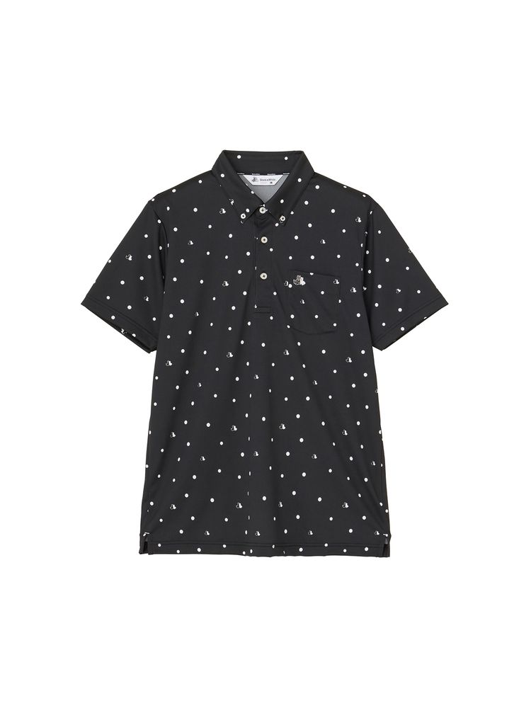 BLACK & WHITE(ブラック＆ホワイト) ｜テリアプリントボタンダウン半袖シャツ（メンズ）
