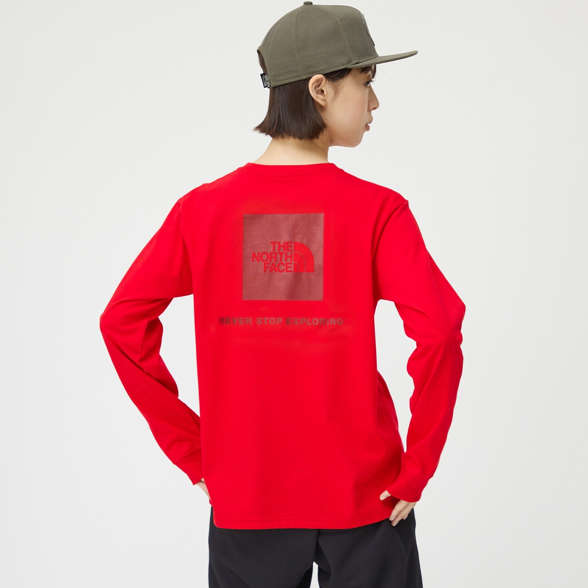ロングスリーブバックスクエアロゴティー(レディース)(NTW82131 ロングスリーブバックスクエアロゴティー(レディース)(NTW82131