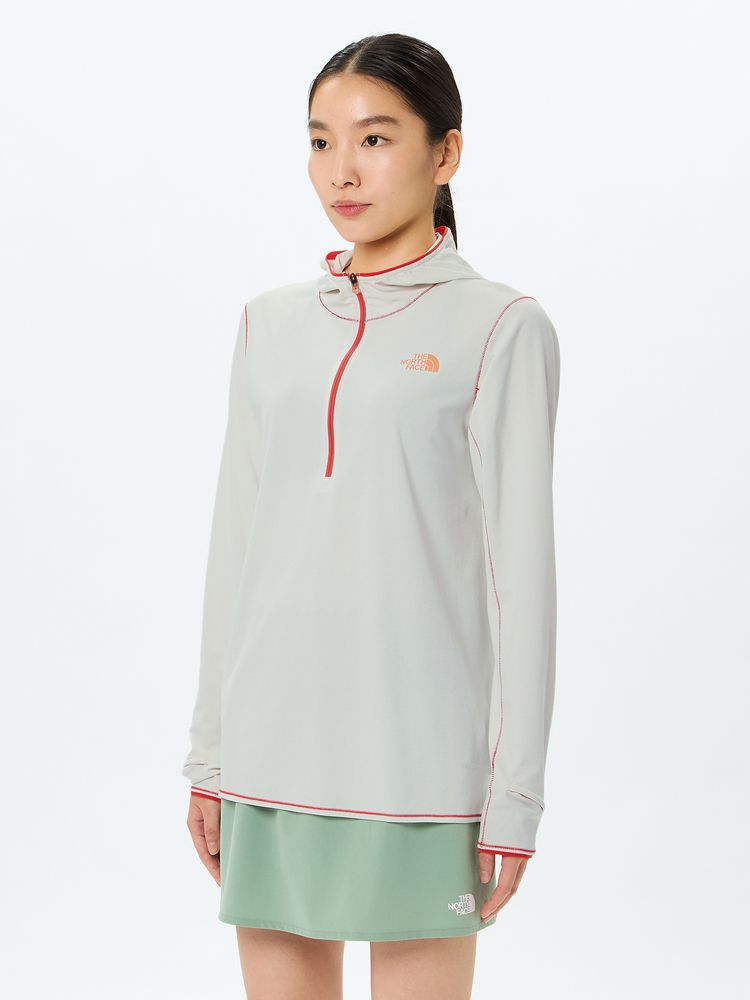 ザ・ノース・フェイス 長袖Tシャツ レディース ブリーズレンジランフーディー THE NORTH FACE NTW12579 ホワイト 白 トップス 公式】ブリーズレンジランフーディー（レディース）｜ザ・ノース