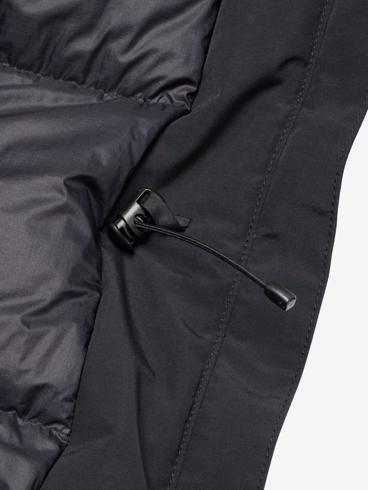 Fit can be adjusted with drawcord at the waist