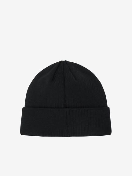 Hiking patrol 黒のニットビーニー 白い線画デザイン Retro Border Knit Watch (レトロボーダーニットワッチ)