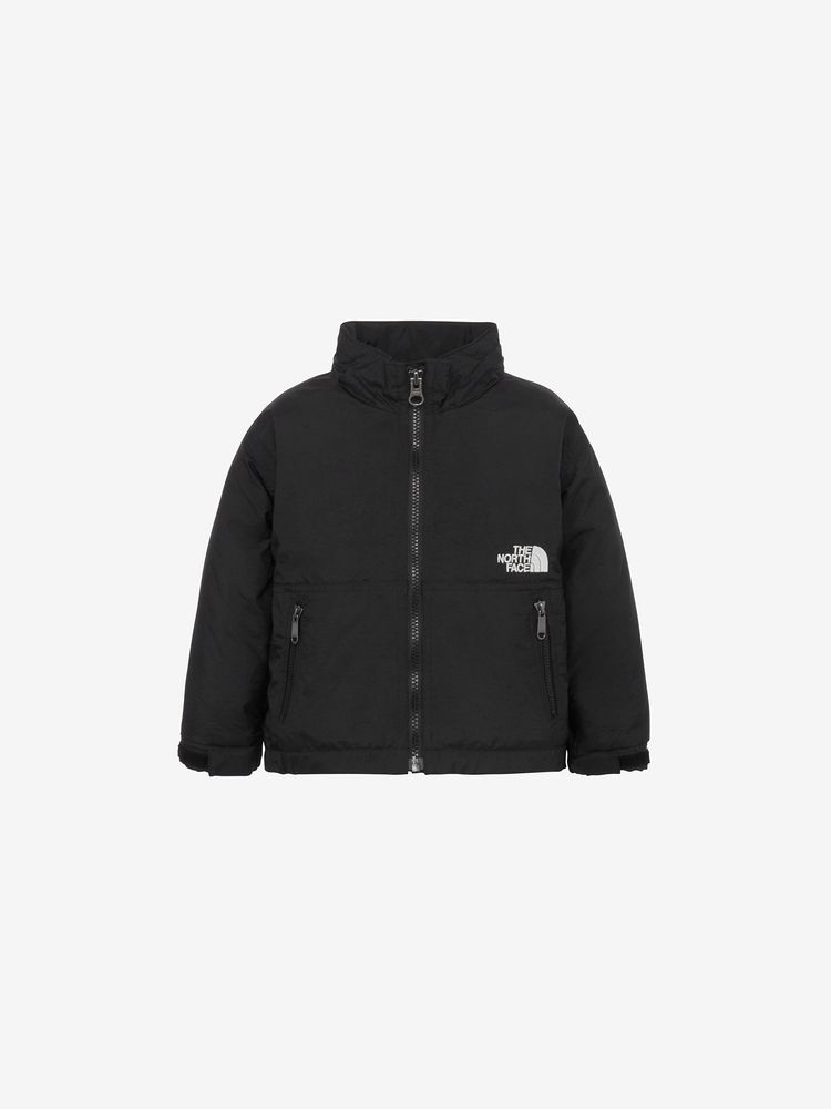 美品★ノースフェイス コンパクト ノマド ジャケット ボア フリース 120 黒 THE NORTH FACE ノースフェイス 裏ボア コンパクトノマド