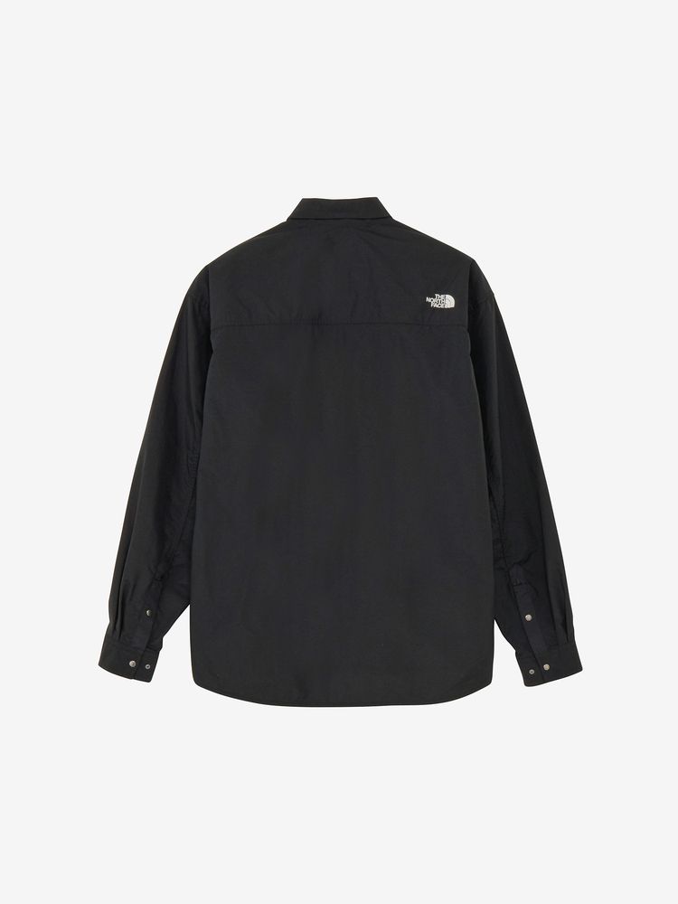 美品『ザノースフェイス』ヌプシシャツ ナイロン ブラック 刺繍ロゴ XL THE NORTH FACE ザ・ノース・フェイス 長袖シャツ メンズ L/S