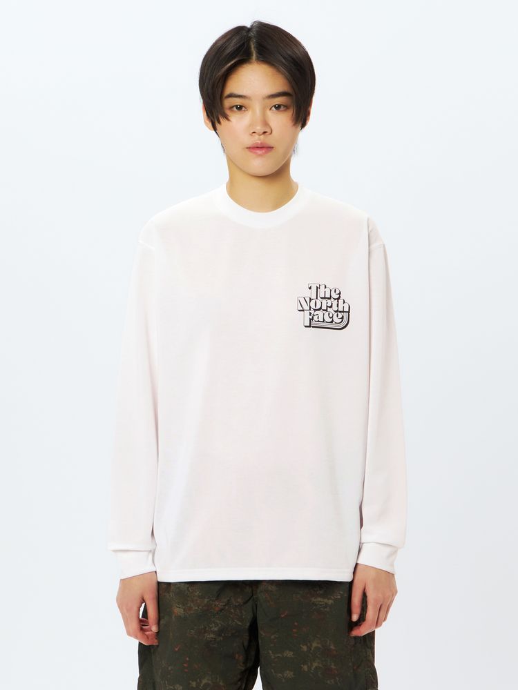 新品 白 ノースフェイス フリーラン ロングスリーブ ロンT ユニセックス XL 公式・アウトレット】ロングスリーブフリーラングラフィッククルー