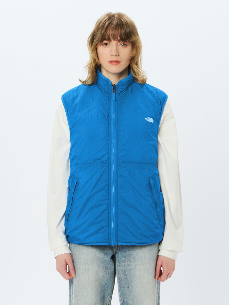 状態良好THE NORTH FACEリバーシブルフリースベスト青Mパープル 状態良好THE NORTH FACEリバーシブルフリースベスト青Mパープル