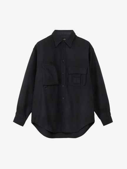 212030 Y's 長袖 ウール ロング シャツ 1 メンズ レディース 212030 Y's 長袖 ウール ロング シャツ 1 メンズ レディース の