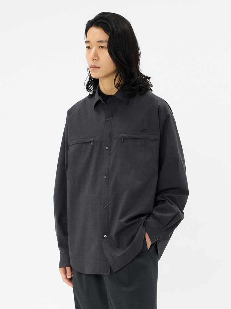 ❍新品　ノースフェイス　メリノウール　ロングスリーブ　スウェット　ブラック　L THE NORTH FACE ノースフェイス NT32636 L/S Crepe Weave Tee K