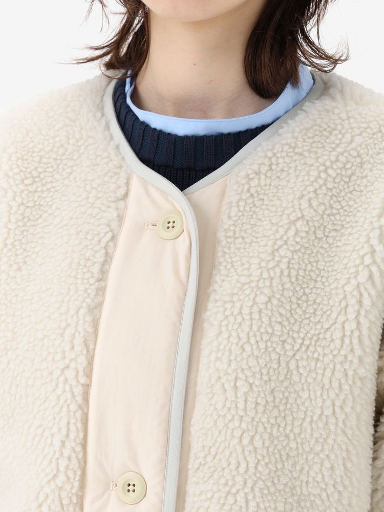 [ヘリーハンセン] コート ファイバーパイルサーモコート レディース HOW52292 オートミール WM ヘリーハンセンの定番防寒素材から「フライトコート」が登場、B-7を