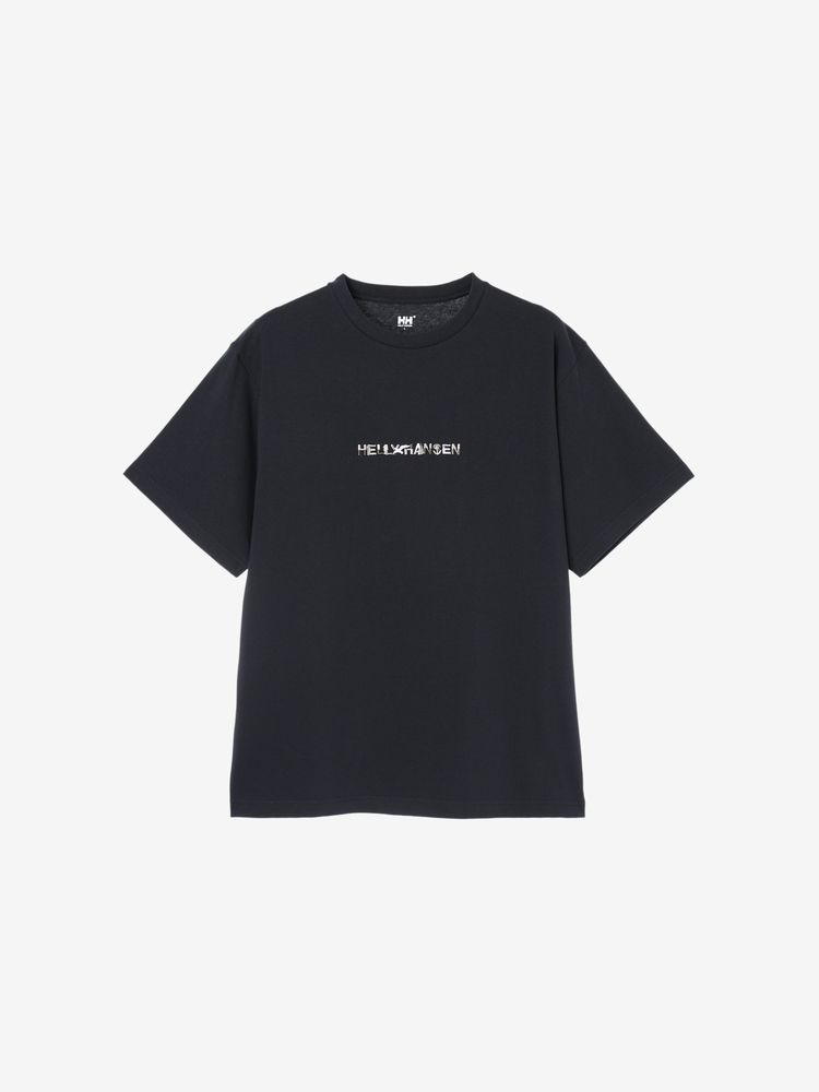 【ブラック】エンブロイダリー フリンジ 半袖Tシャツ NKFG コットン エンブロイダリー ビッグTシャツ (TG) ブラック