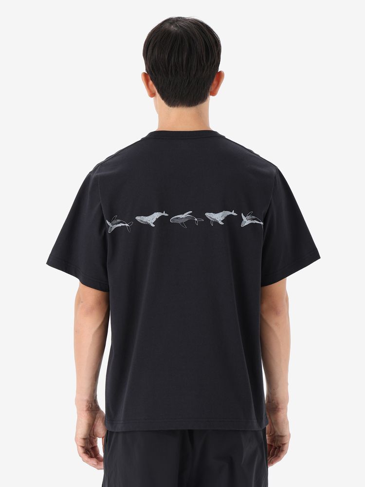 【ブラック】ヘリンボーンメッシュハーフスリーブTシャツ MEN'S MELROSE - 【ブラック】ヘリンボーンメッシュハーフスリーブT
