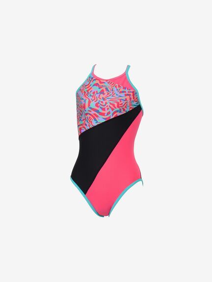 speedo ワンピース水着 グレー/ホワイト/レッド 公式・アウトレット】フレックスシグマカイエイムカットスーツ2