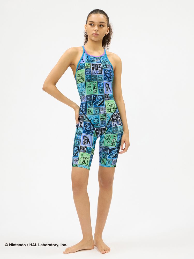 Speedo(スピード) ｜カービィドットブロックターンズニースキン（レディース）