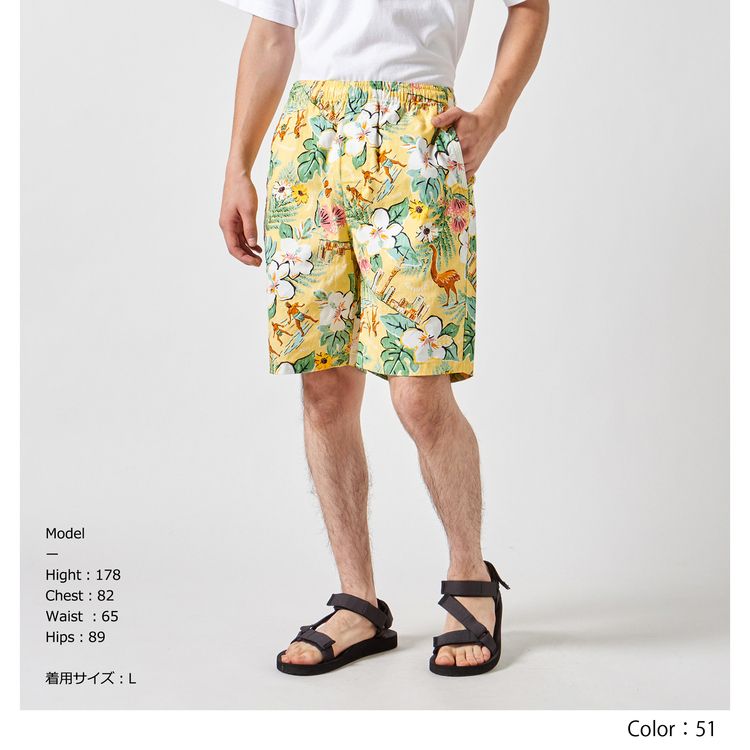 ハーフパンツ メンズ M ショートパンツ アロハ 花柄 canterbury