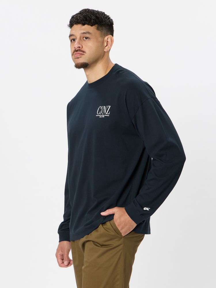 canterbury(カンタベリー) ｜ロングスリーブ ロゴティー（メンズ／ビッグサイズ）