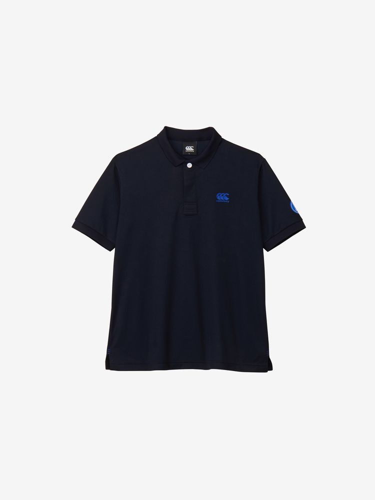 canterbury JAPAN MEDIA POLO ネイビー 5L IEC対応 男女共用半袖ポロシャツ PSE17上 ネイビー | 【ミドリ