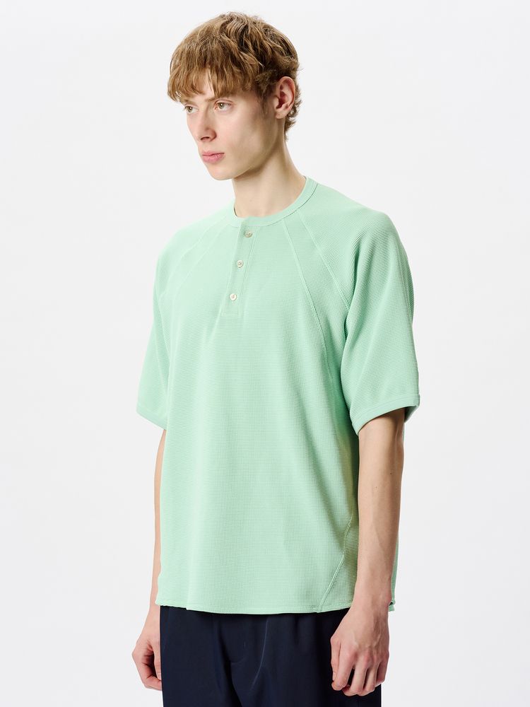 メッシュワッフルアクチノイドヘンリーネックティーシャツ（ユニセックス） 7