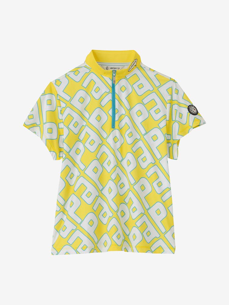 半袖ハーフジップハイネックプリントシャツ（レディース/ゴルフ