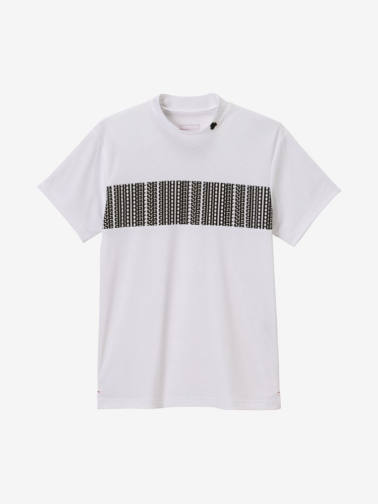 FlexMagic 半袖モックネックロゴプリントシャツ（メンズ/ゴルフ 
