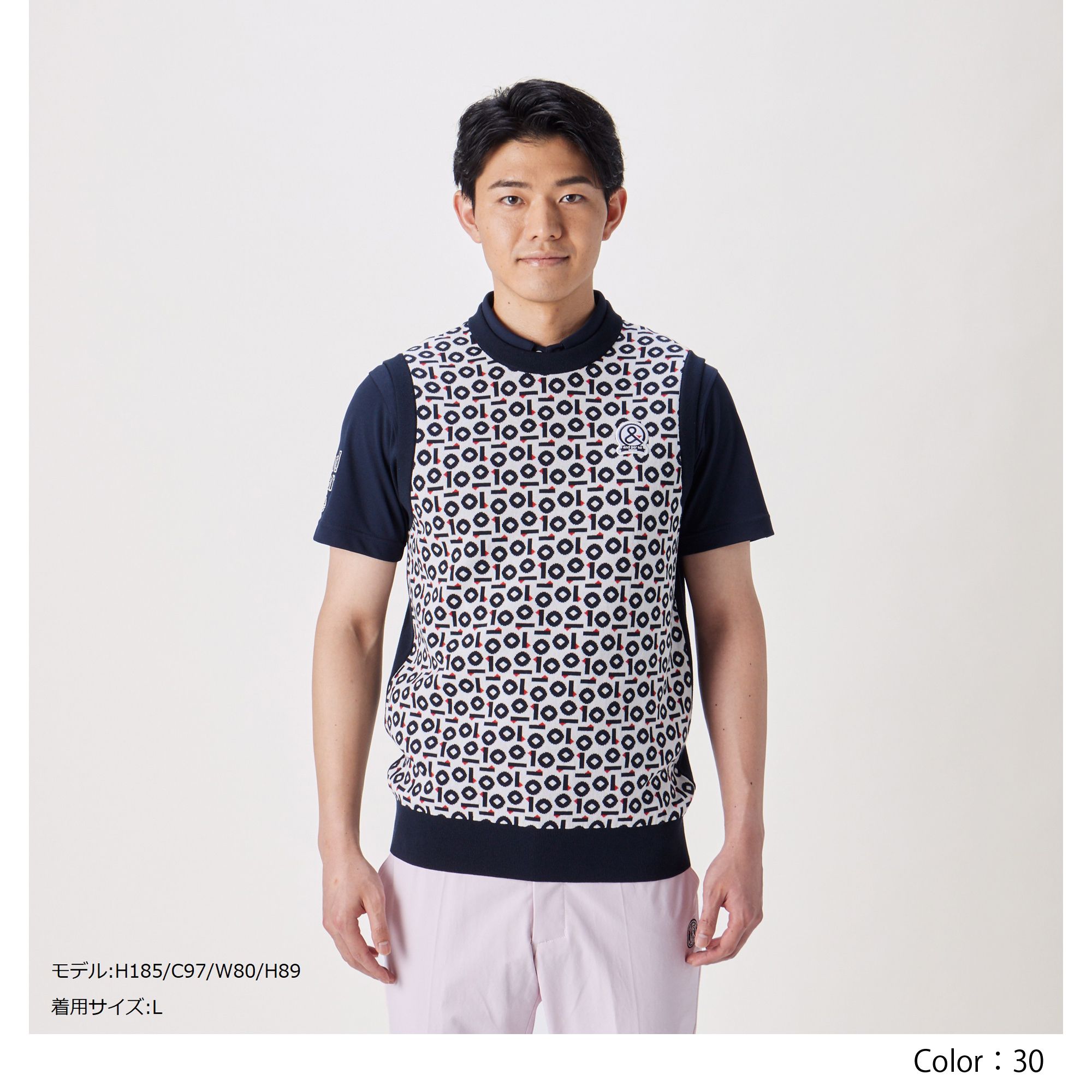 クルーネックニットベスト メンズ Ams02a2 And Per Se公式通販