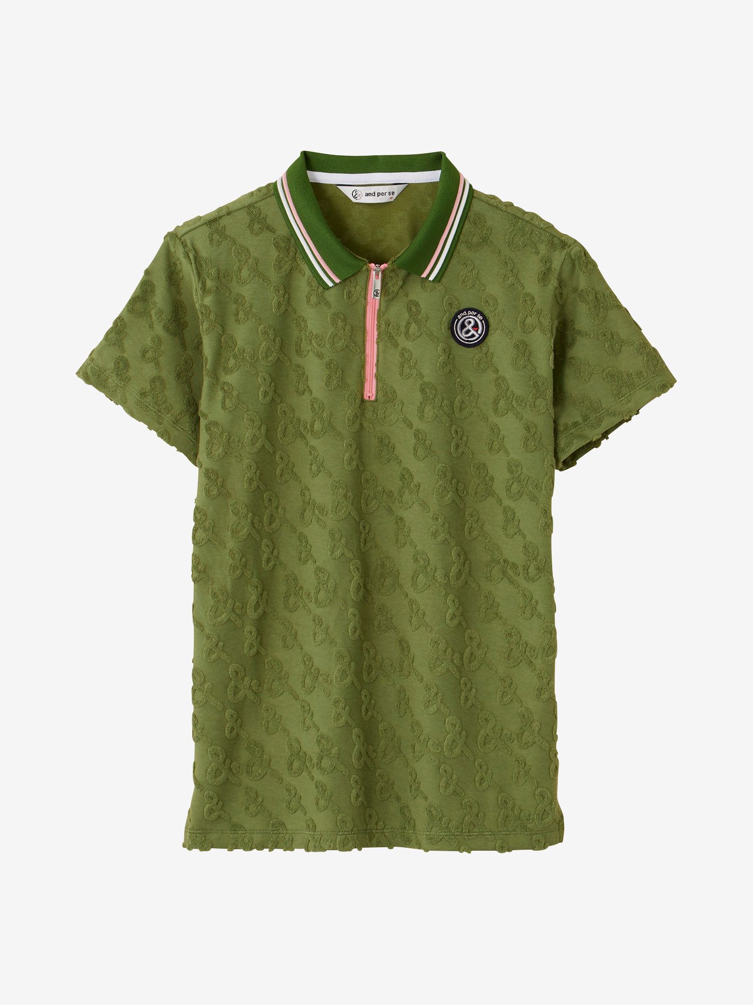 ロゴパイルジャカード半袖ポロシャツ（レディース）（AFS9403X7 