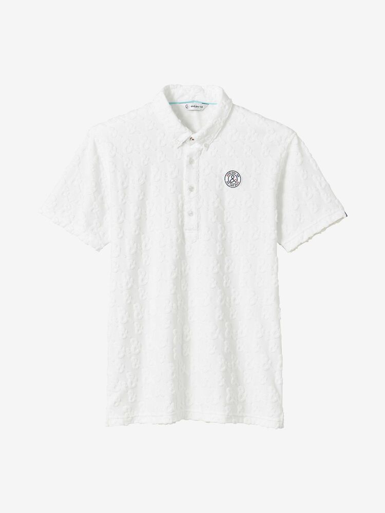 ロゴパイルジャカード半袖ボタンダウンシャツ（メンズ）（AMS9603X7