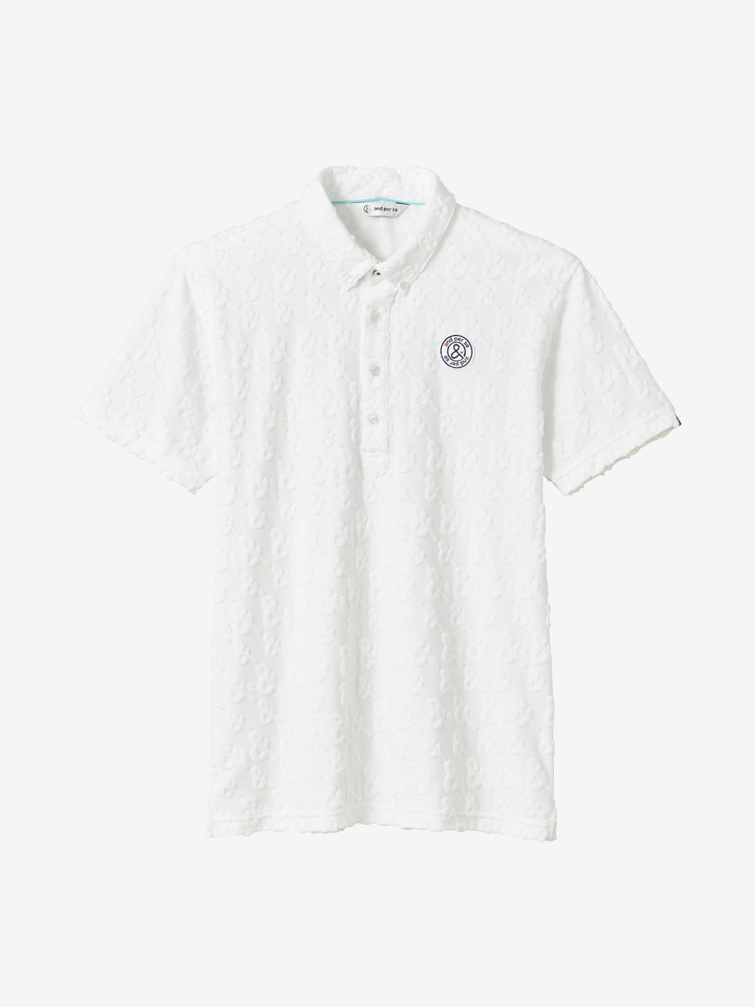 ロゴパイルジャカード半袖ボタンダウンシャツ（メンズ）