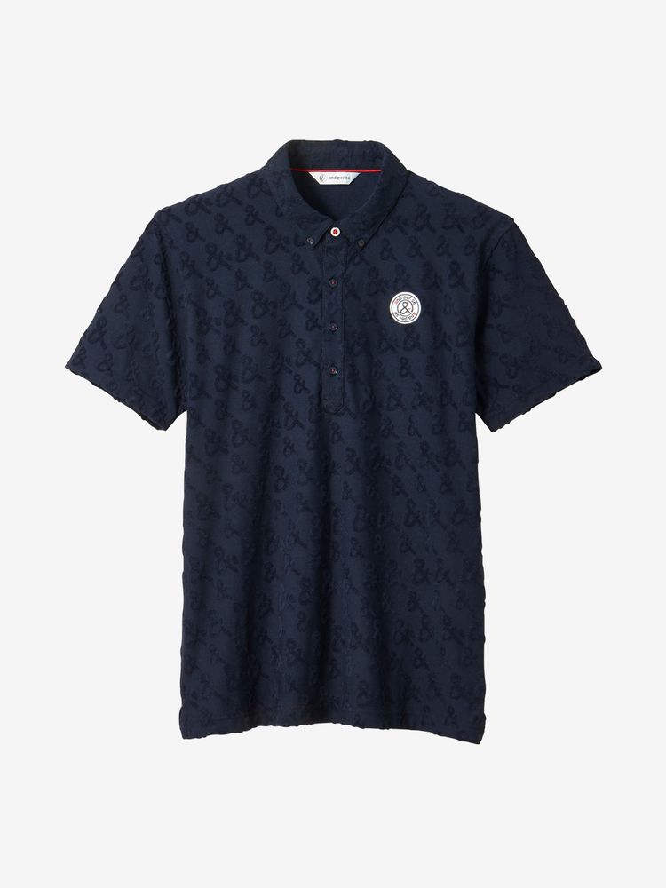 ロゴパイルジャカード半袖ボタンダウンシャツ（メンズ 