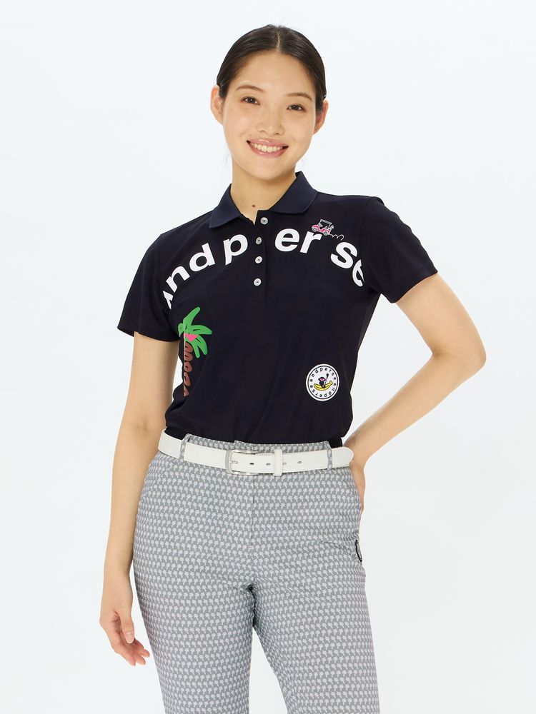 and per se(アンパスィ) ｜スイングドライパイルプリンテッド共衿シャツ（レディース）