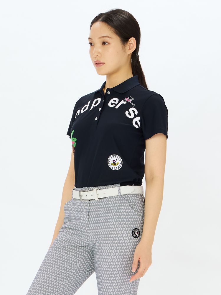 and per se(アンパスィ) ｜スイングドライパイルプリンテッド共衿シャツ（レディース）