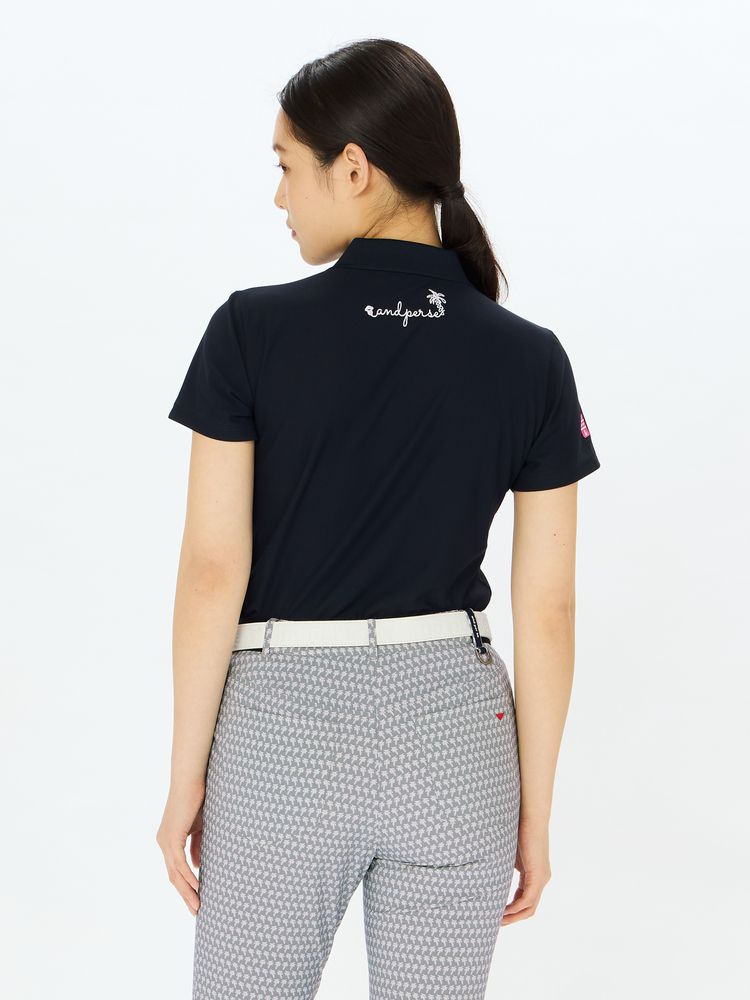 and per se(アンパスィ) ｜スイングドライパイルプリンテッド共衿シャツ（レディース）