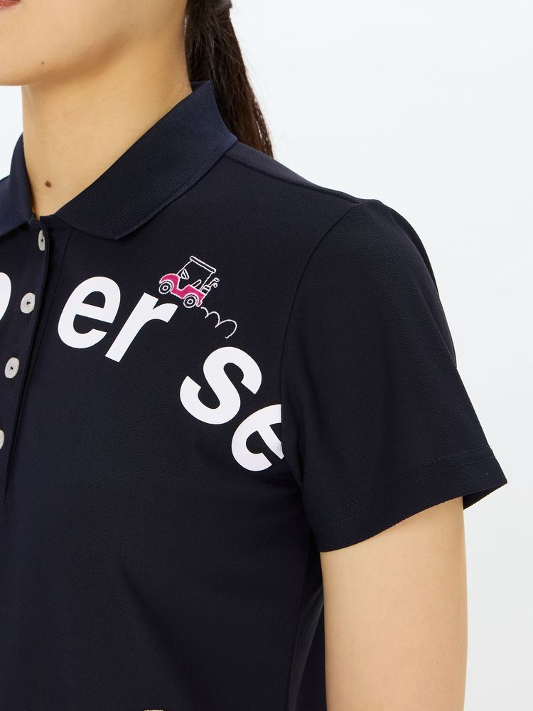 and per se(アンパスィ) ｜スイングドライパイルプリンテッド共衿シャツ（レディース）