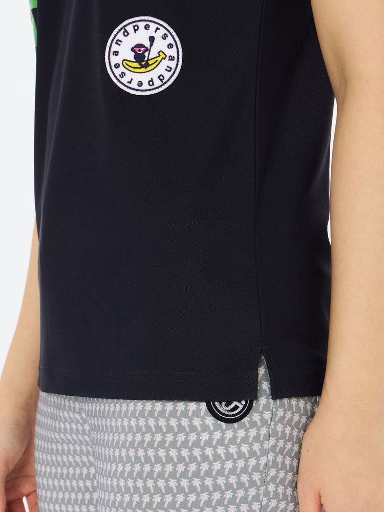 and per se(アンパスィ) ｜スイングドライパイルプリンテッド共衿シャツ（レディース）