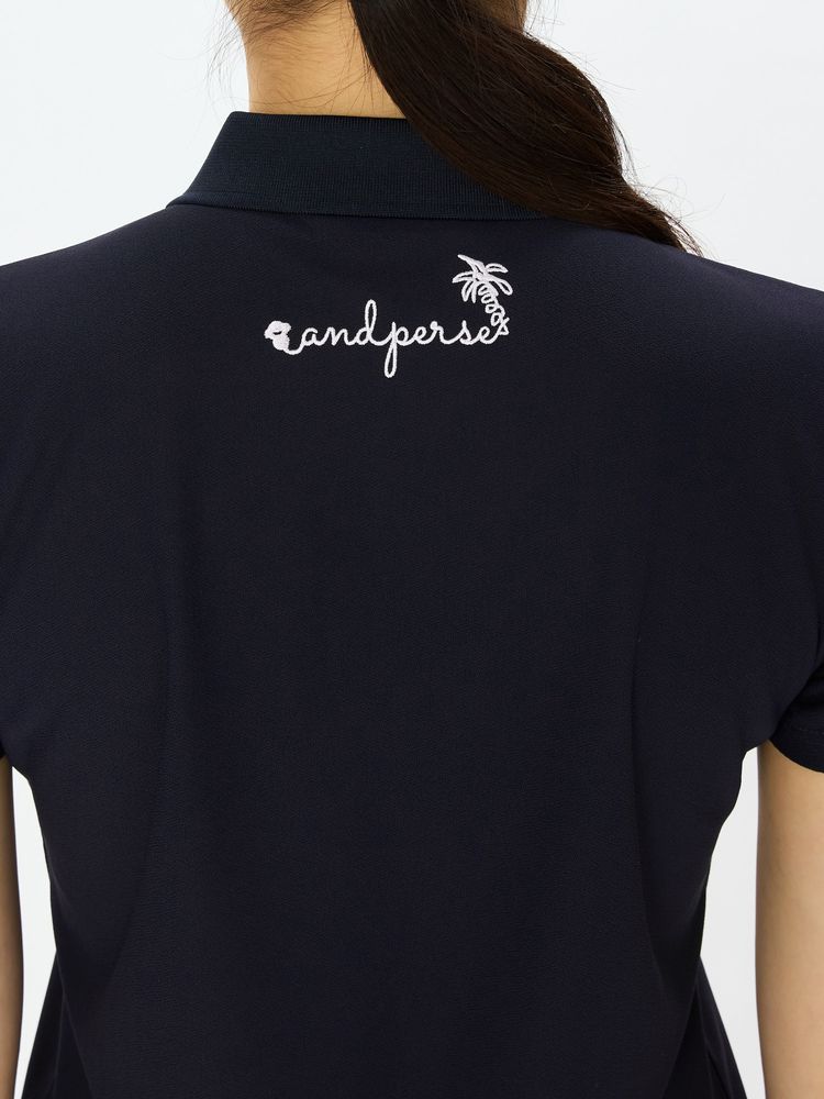 and per se(アンパスィ) ｜スイングドライパイルプリンテッド共衿シャツ（レディース）