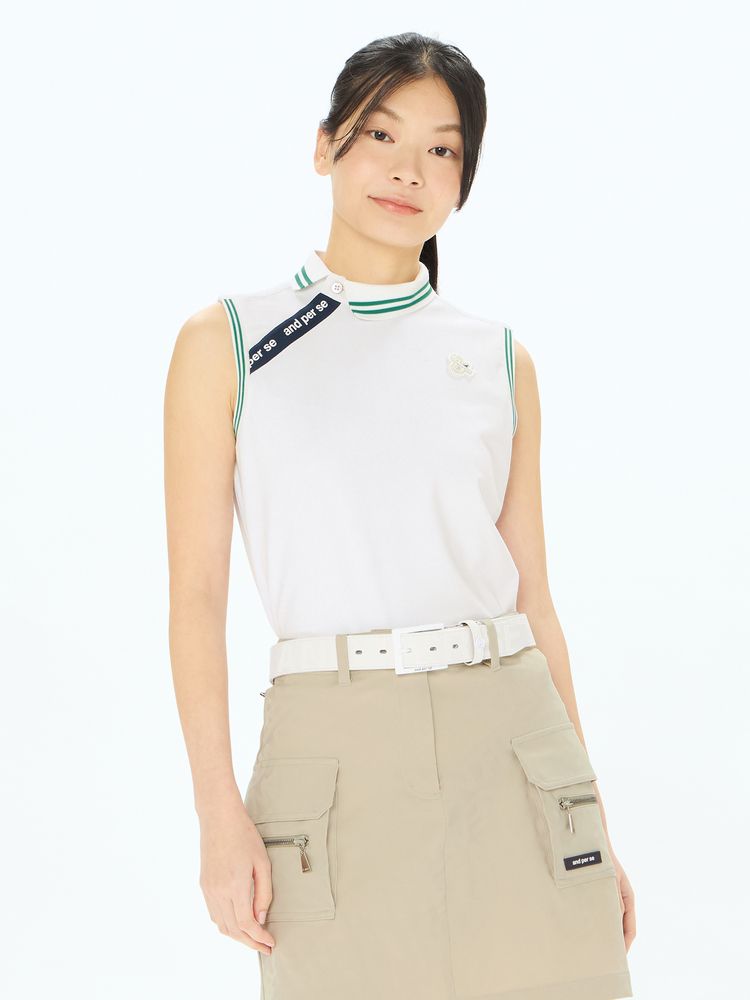 and per se(アンパスィ) ｜ミニリップルノースリーブシャツ（レディース）