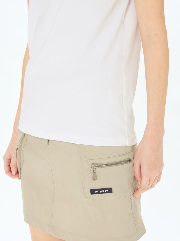 and per se(アンパスィ) ｜ミニリップルノースリーブシャツ（レディース）