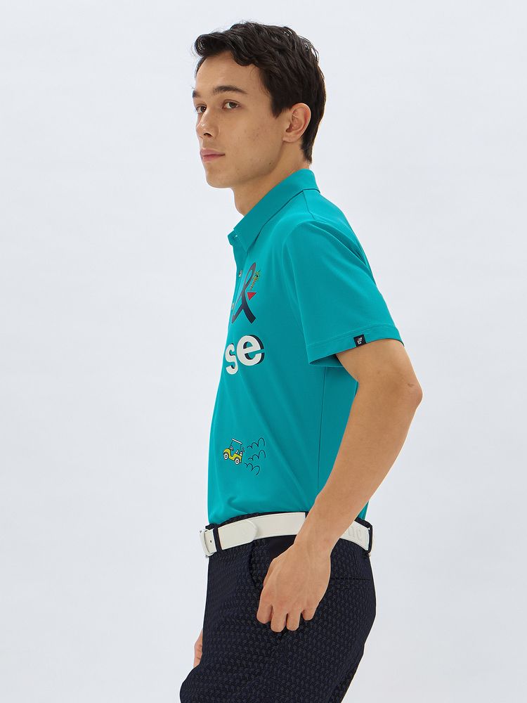 and per se(アンパスィ) ｜スイングドライパイルプリンテッドポロシャツ（メンズ）