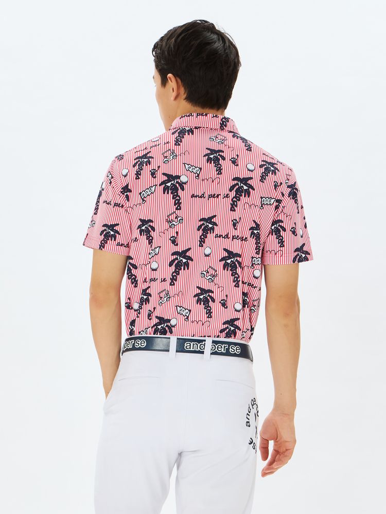 and per se(アンパスィ) ｜ソルケアプリンテッド半袖ポロシャツ（メンズ）