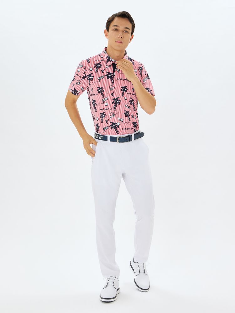 and per se(アンパスィ) ｜ソルケアプリンテッド半袖ポロシャツ（メンズ）