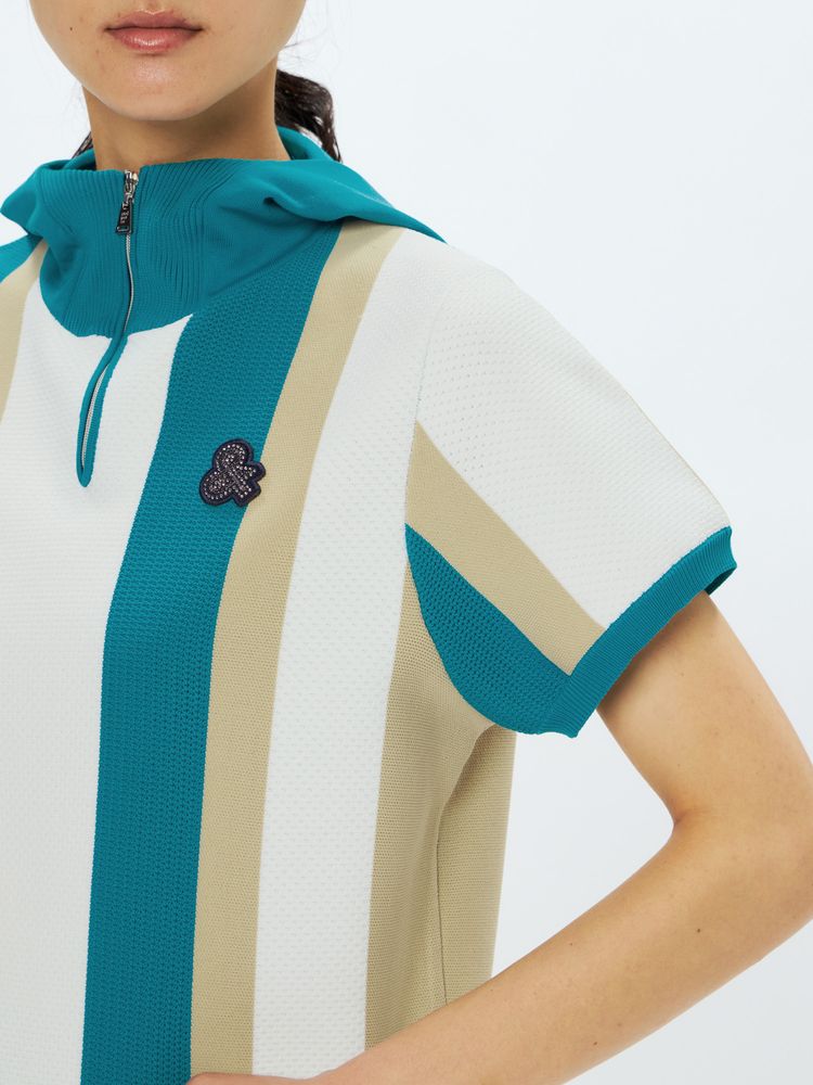 アンパスィ ライトジャカードニット半袖パーカ LL 公式】ライトジャ