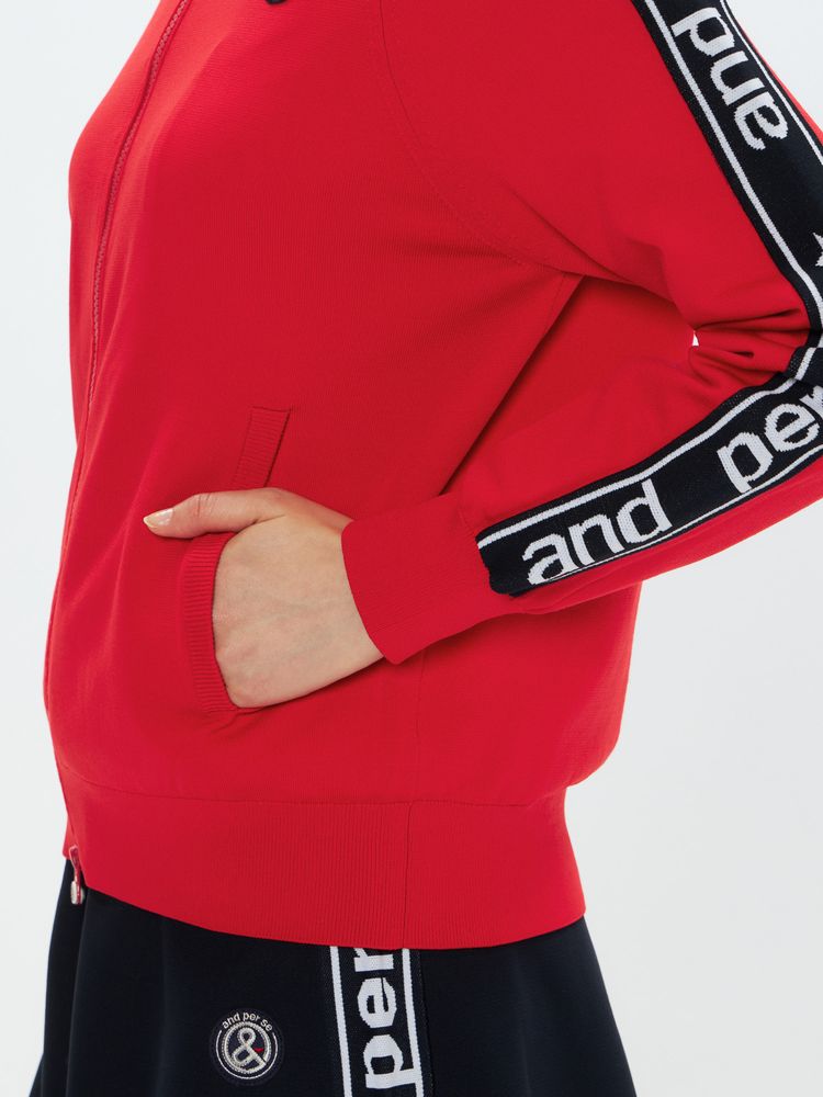 and per se(アンパスィ) ｜アクティブニットフーディーブルゾン（レディース）