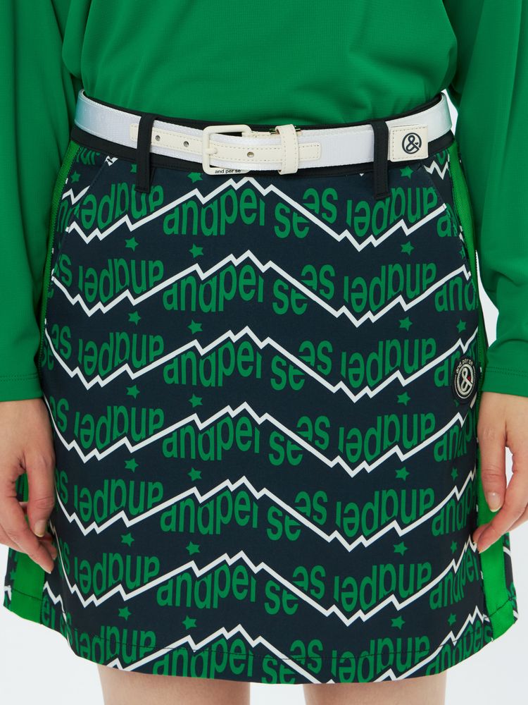and per se(アンパスィ) ｜ショットスムーザープリンテッドスカート（レディース）
