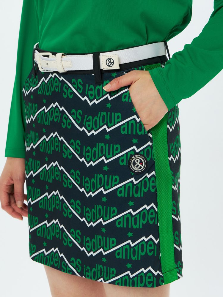 and per se(アンパスィ) ｜ショットスムーザープリンテッドスカート（レディース）