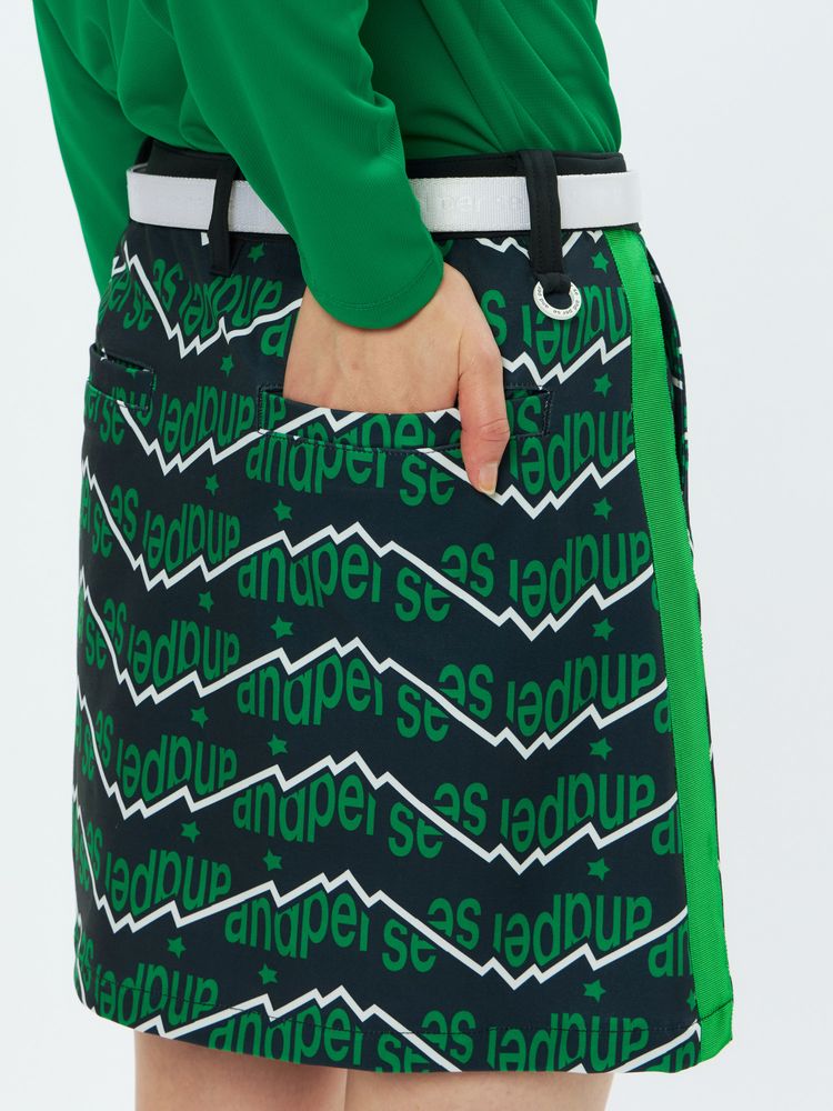 and per se(アンパスィ) ｜ショットスムーザープリンテッドスカート（レディース）