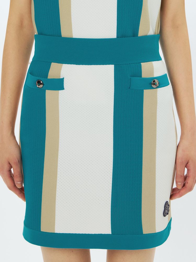 and per se(アンパスィ) ｜ストライプ柄Wジャカードニットスカート（レディース）