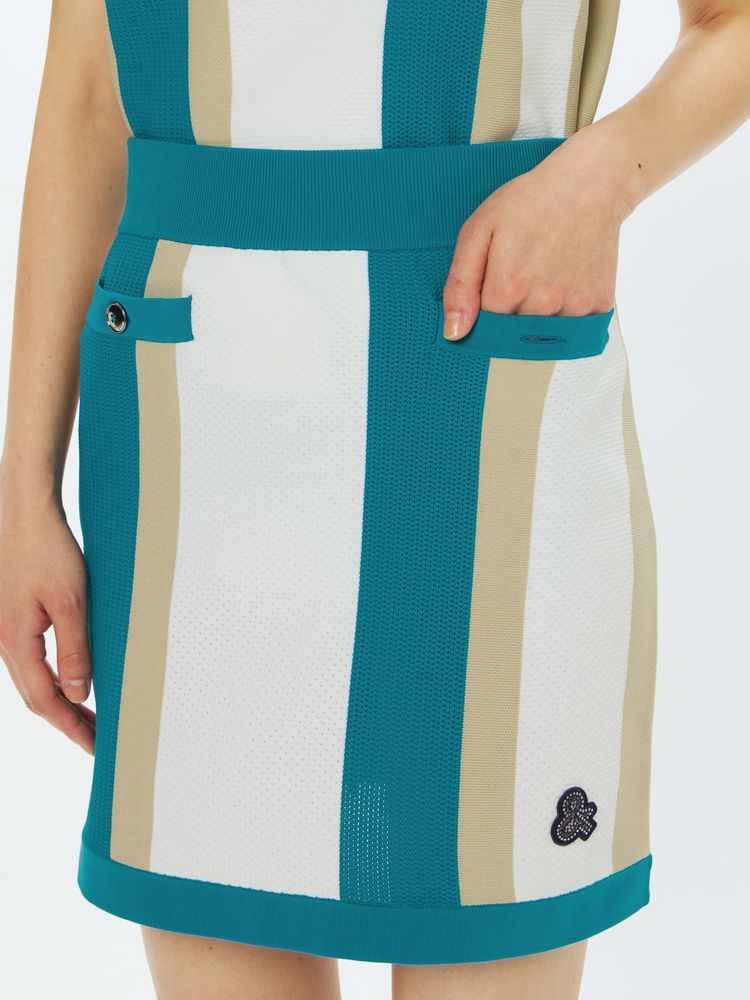 and per se(アンパスィ) ｜ストライプ柄Wジャカードニットスカート（レディース）