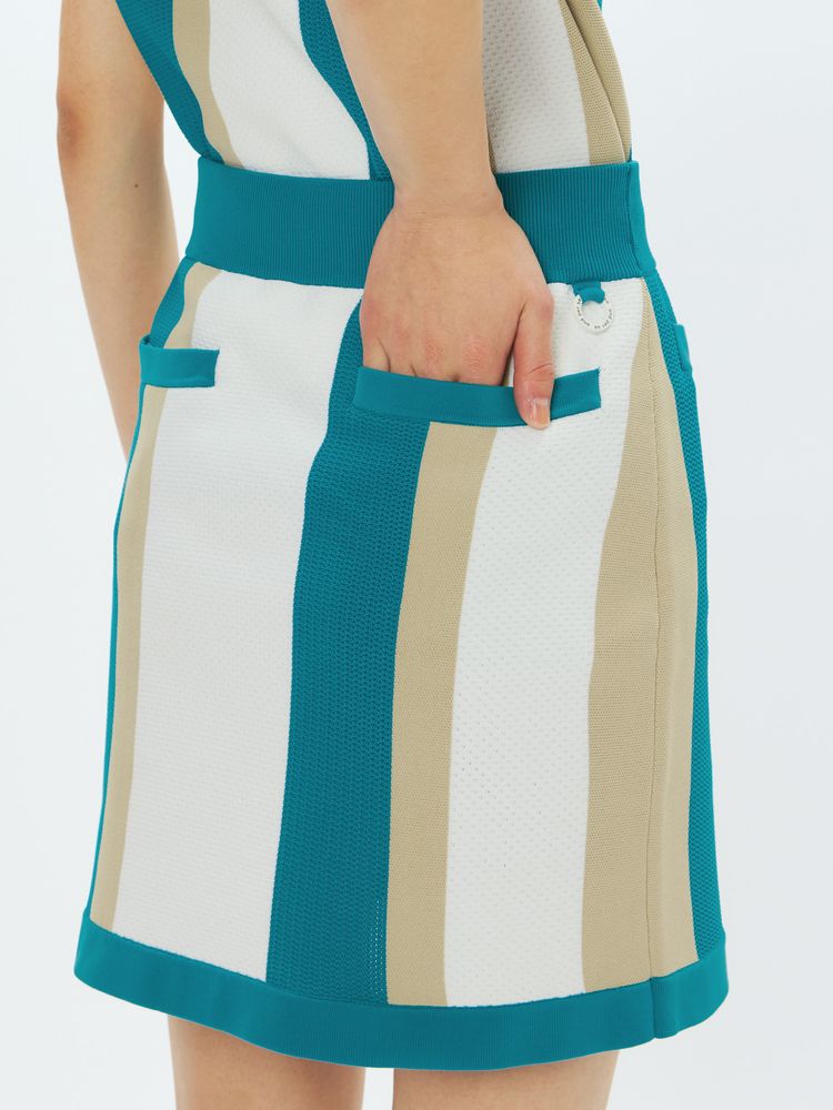 and per se(アンパスィ) ｜ストライプ柄Wジャカードニットスカート（レディース）