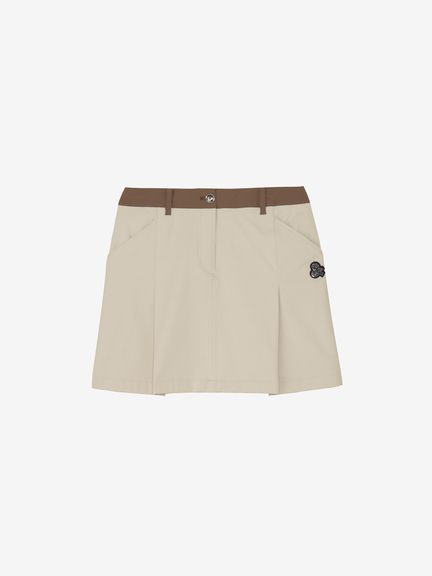 アンパシィ スカート インナー有り アイボリー Lサイズ 公式】クリーンジャージ切替デザインスカート（スカート