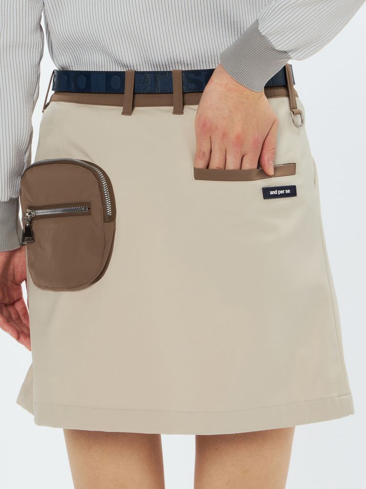 and per se(アンパスィ) ｜クリーンジャージ切替デザインスカート（スカート）