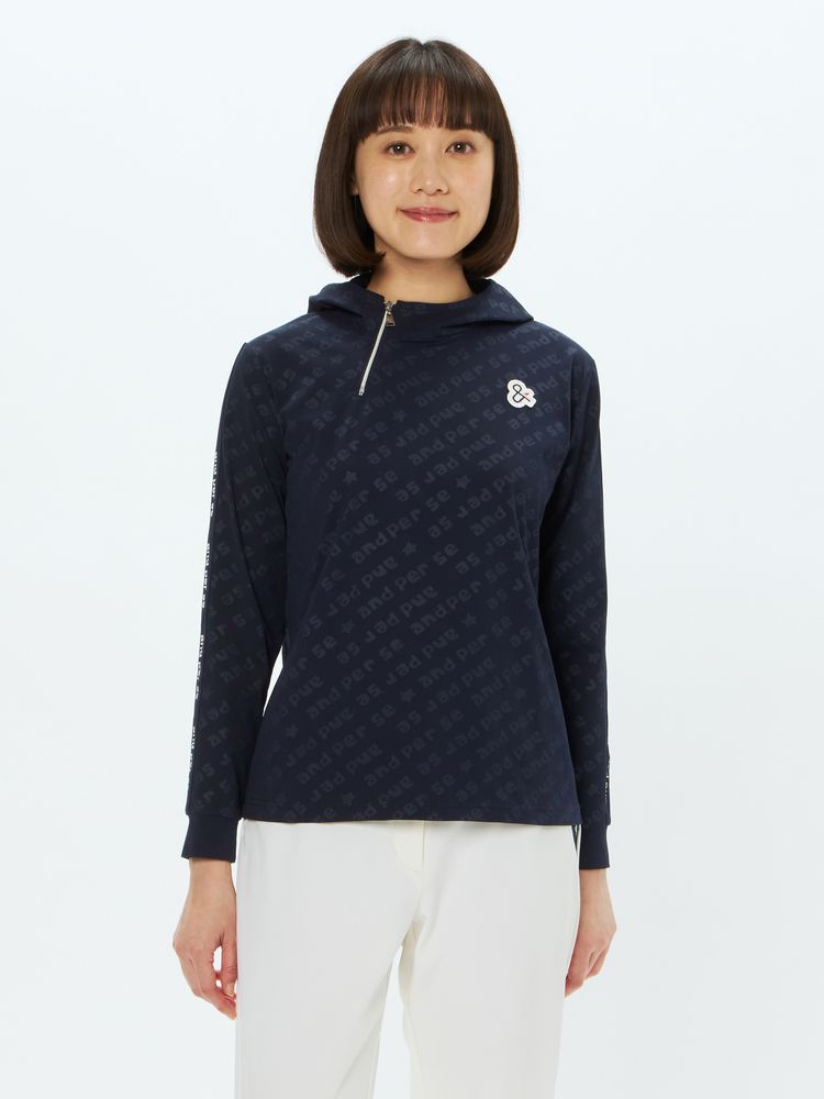 and per se(アンパスィ) ｜スイングドライエンボス長袖フーディーシャツ（レディース）